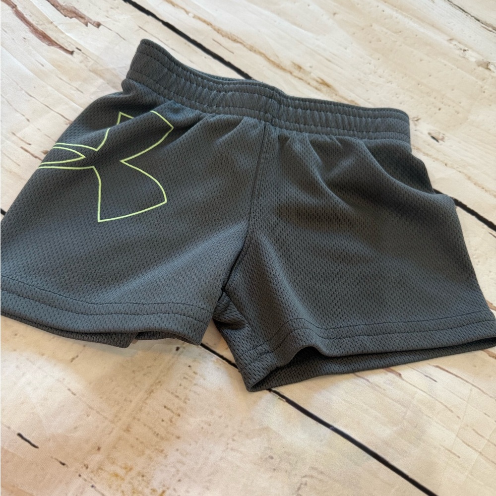 Under Armour Baby Charcoal Shorts with Neon Accent